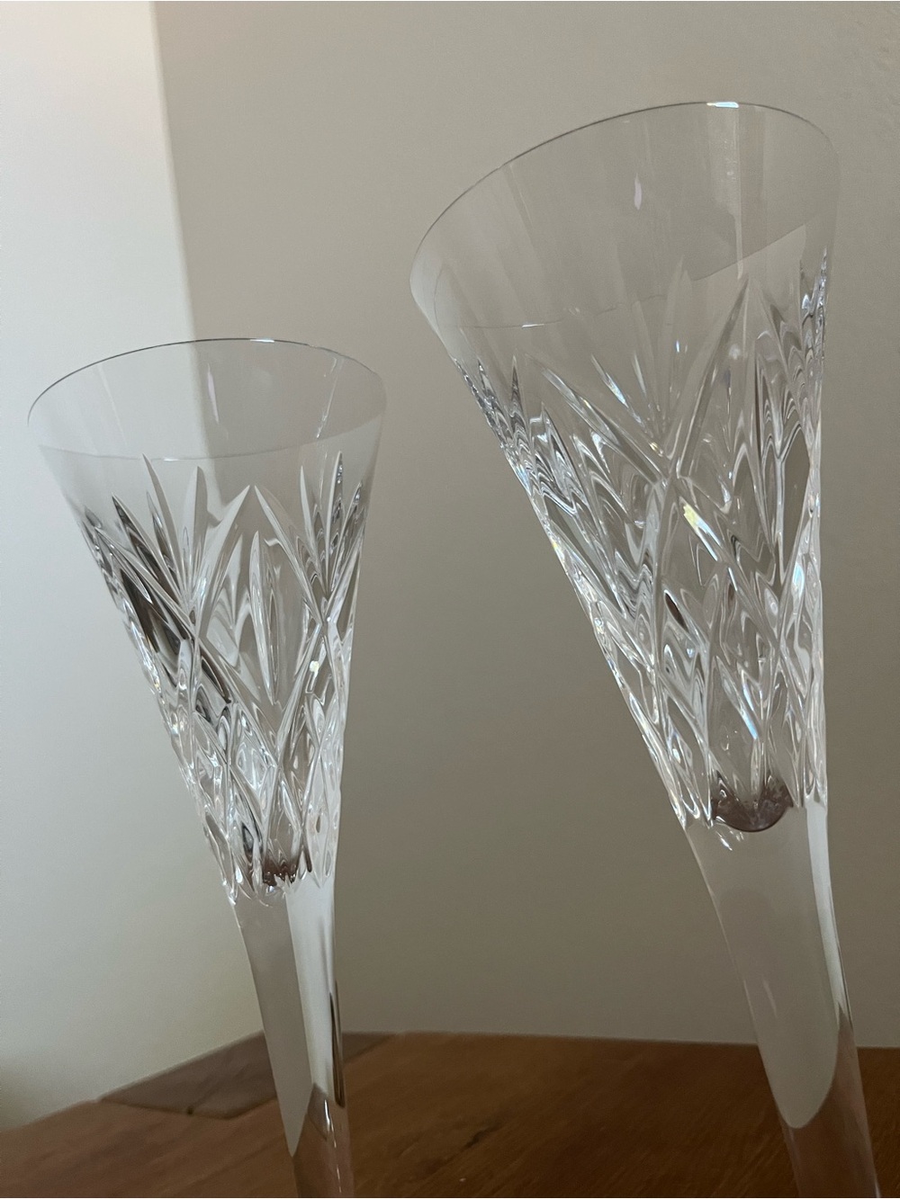 Waterford Crystal Clear Cut Crystal Flute Glasses - Picture 2 of 4